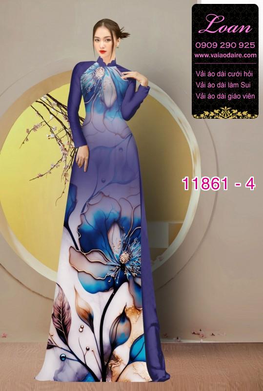 Vải áo dài hoa in 3D Vải áo dài hoa in 3D