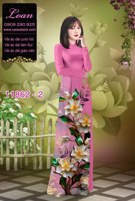 Vải áo dài hoa in 3D