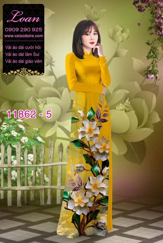 Vải áo dài hoa in 3D
