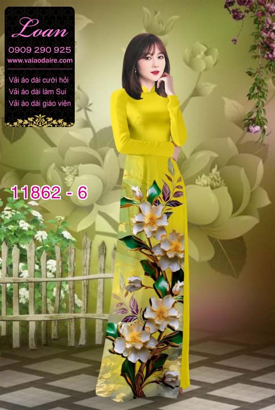 Vải áo dài hoa in 3D