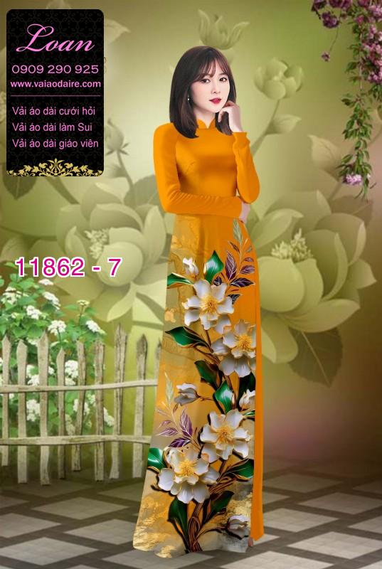 Vải áo dài hoa in 3D