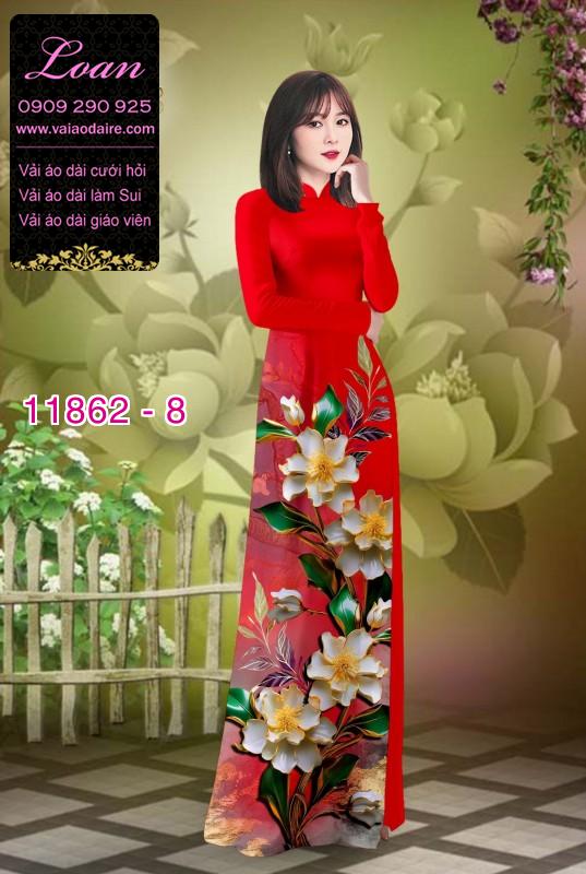 Vải áo dài hoa in 3D