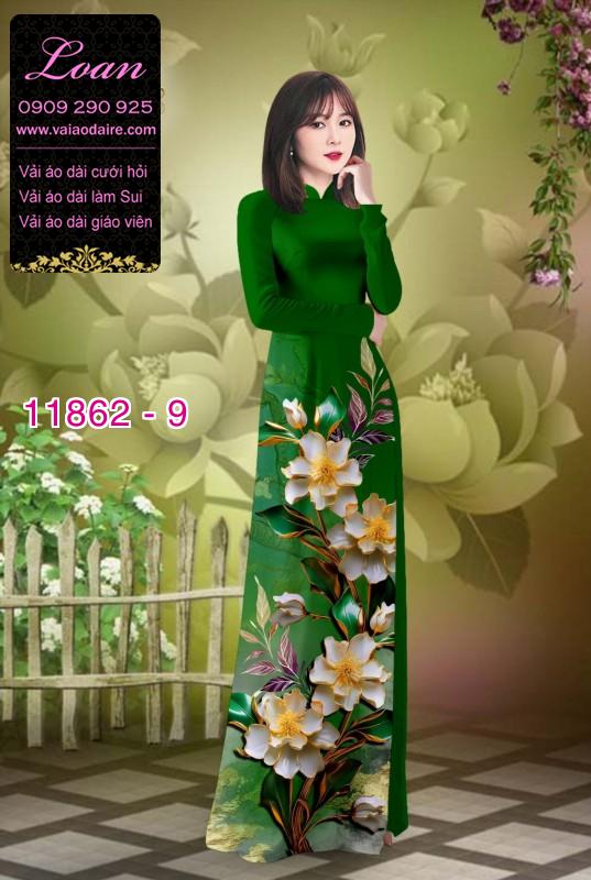 Vải áo dài hoa in 3D