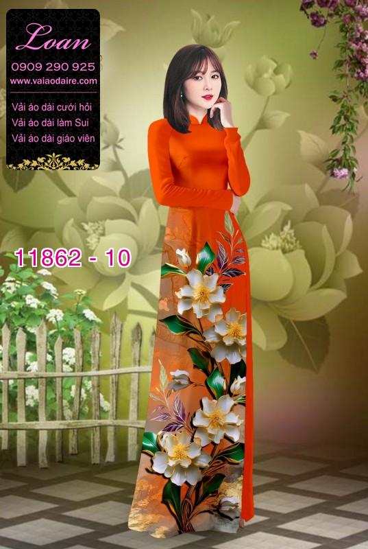 Vải áo dài hoa in 3D