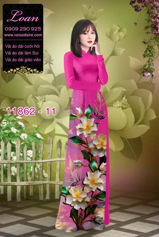 Vải áo dài hoa in 3D