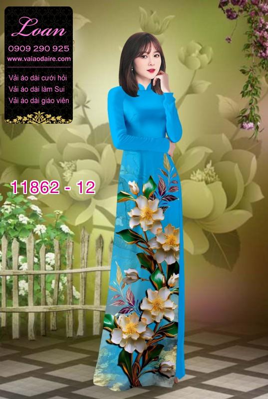 Vải áo dài hoa in 3D