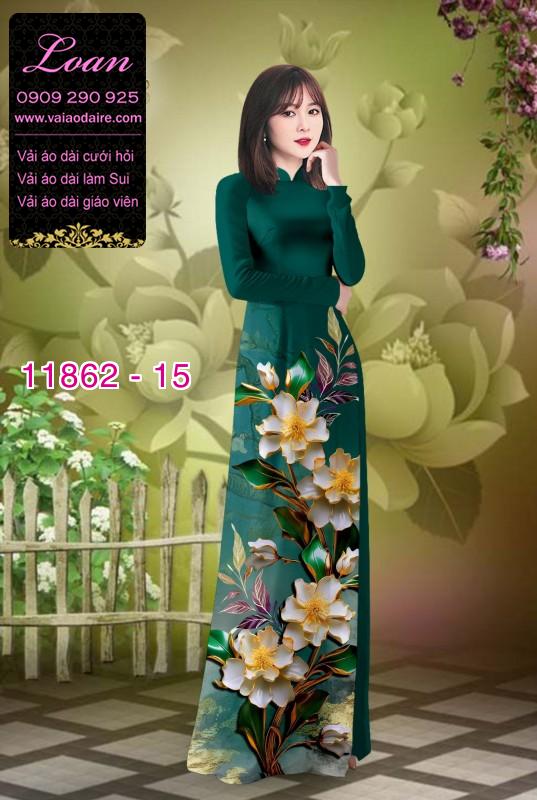 Vải áo dài hoa in 3D