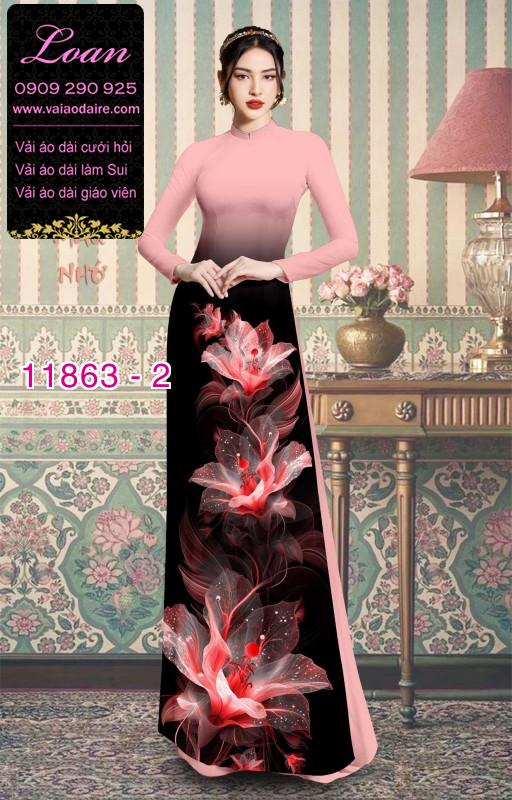 Vải áo dài hoa in 3D
