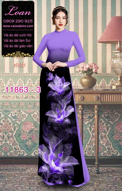 Vải áo dài hoa in 3D