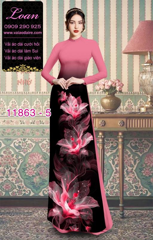 Vải áo dài hoa in 3D