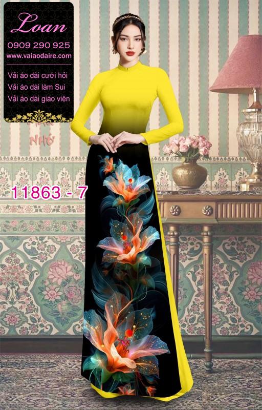 Vải áo dài hoa in 3D