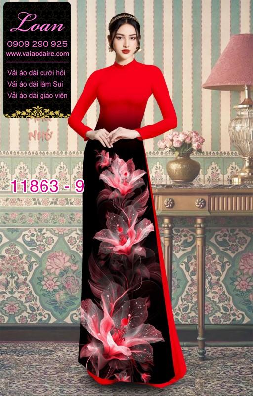 Vải áo dài hoa in 3D