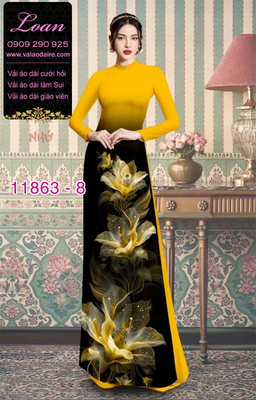 Vải áo dài hoa in 3D