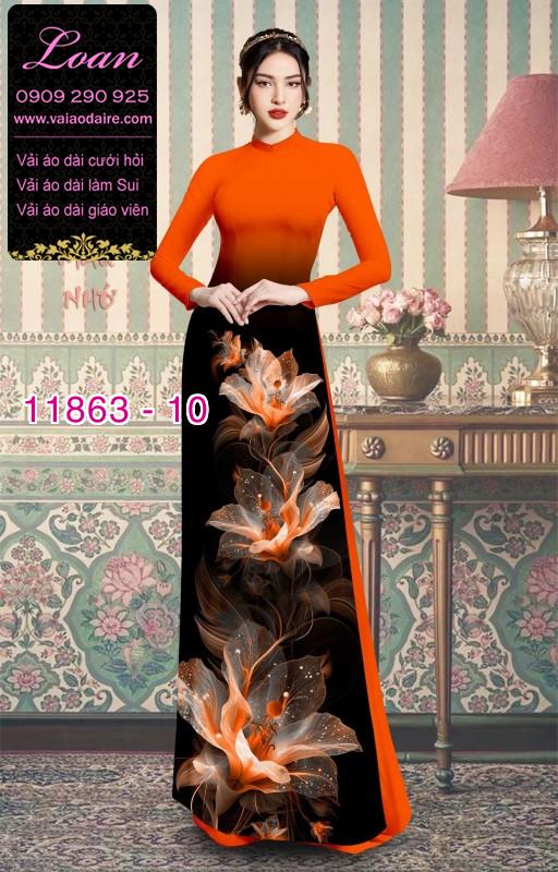 Vải áo dài hoa in 3D