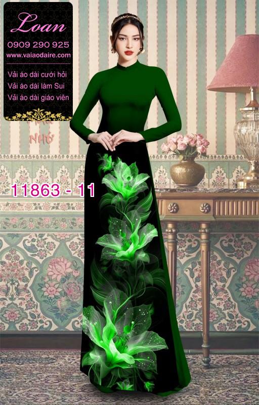 Vải áo dài hoa in 3D