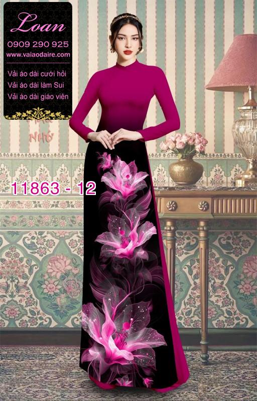 Vải áo dài hoa in 3D