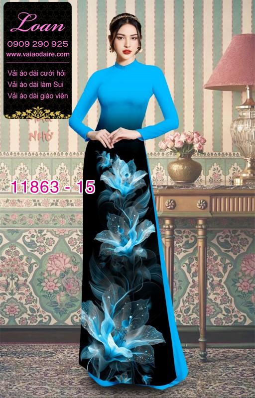 Vải áo dài hoa in 3D