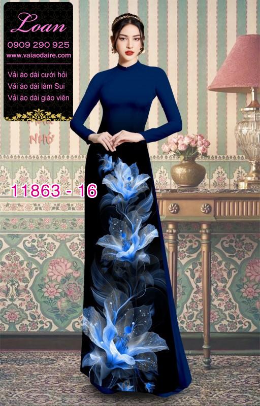 Vải áo dài hoa in 3D