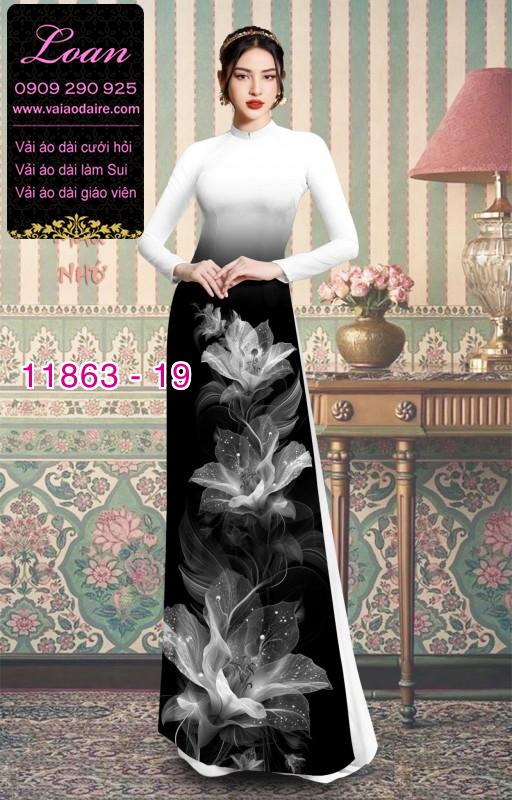 Vải áo dài hoa in 3D