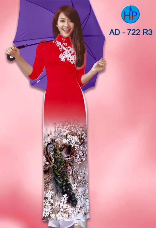 Vải áo dài chim Công