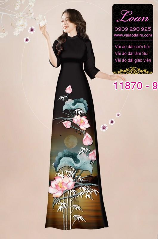 Vải áo dài hoa sen in 3D