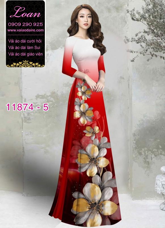 Vải áo dài hoa in 3D