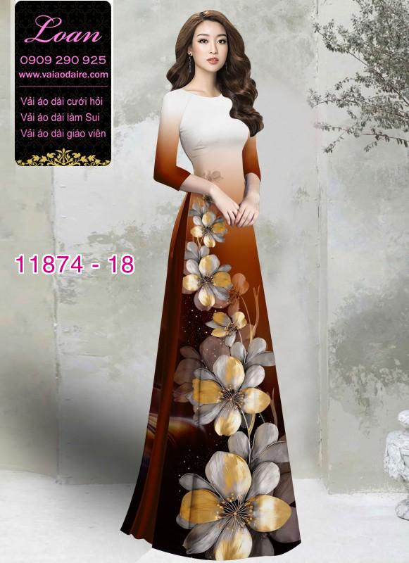 Vải áo dài hoa in 3D