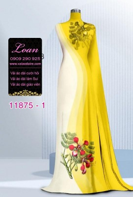 Vải áo dài hoa in 3D-DT 11875