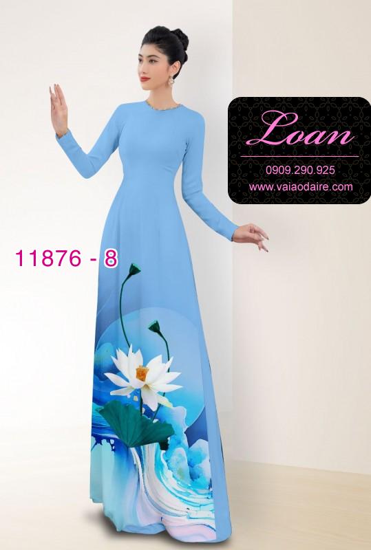 Vải áo dài hoa sen in 3D