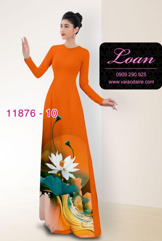 Vải áo dài hoa sen in 3D