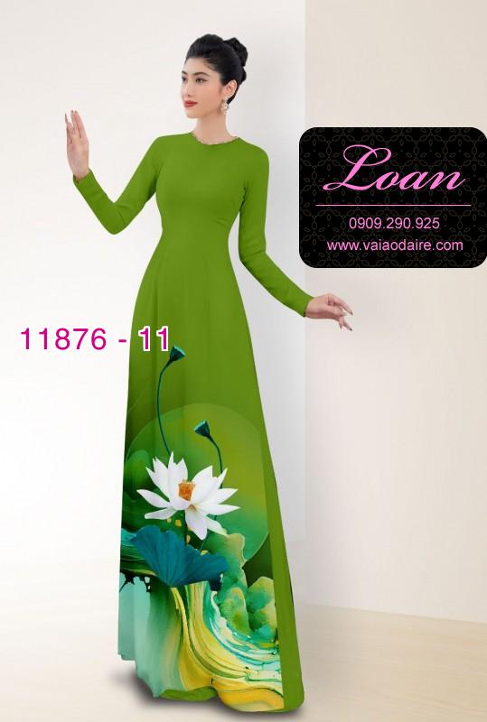 Vải áo dài hoa sen in 3D