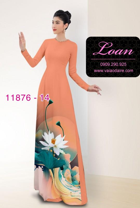 Vải áo dài hoa sen in 3D