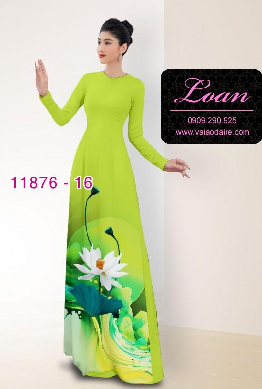 Vải áo dài hoa sen in 3D