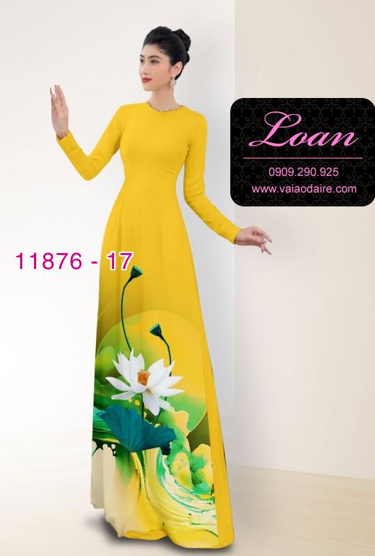 Vải áo dài hoa sen in 3D