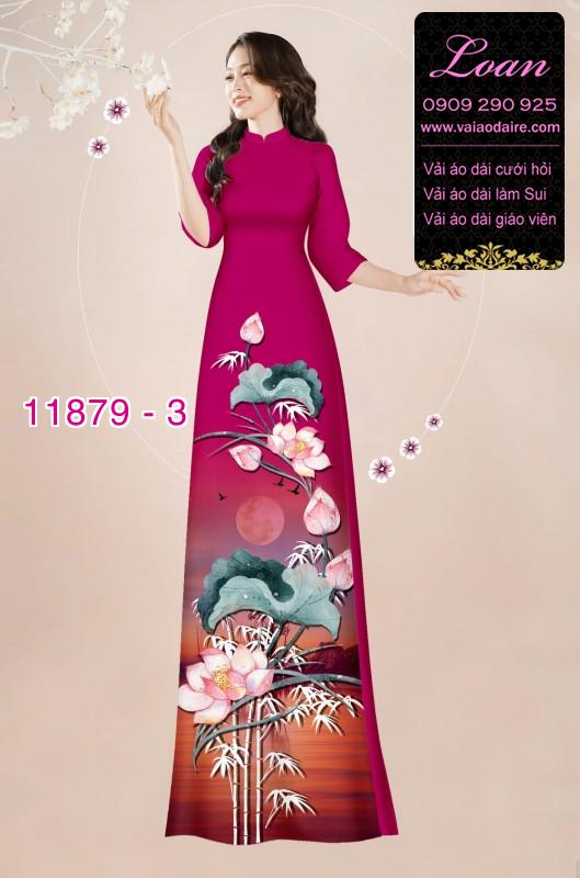 Vải áo dài hoa in 3D