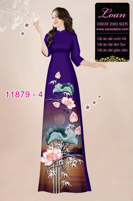 Vải áo dài hoa in 3D