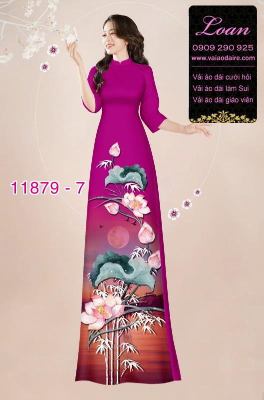 Vải áo dài hoa in 3D