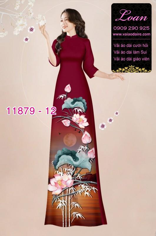 Vải áo dài hoa in 3D