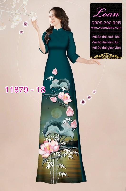 Vải áo dài hoa in 3D