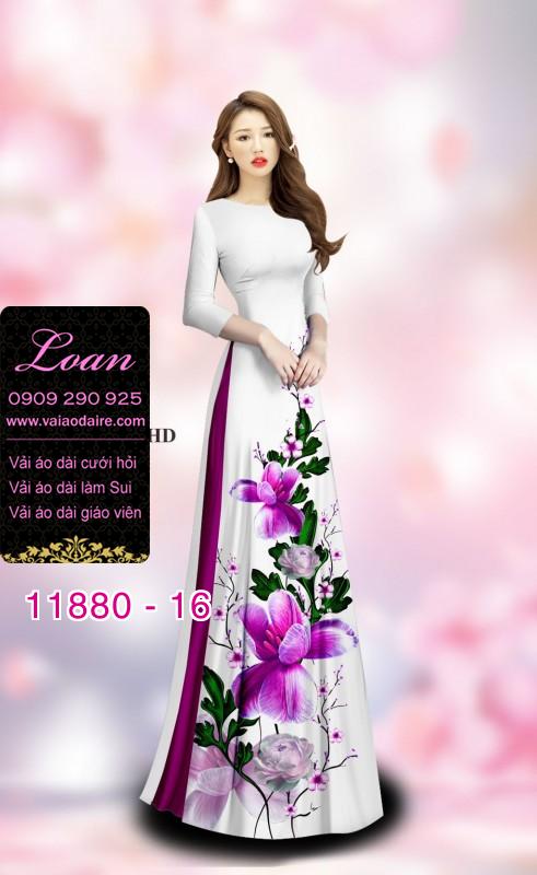 Vải áo dài hoa in 3D