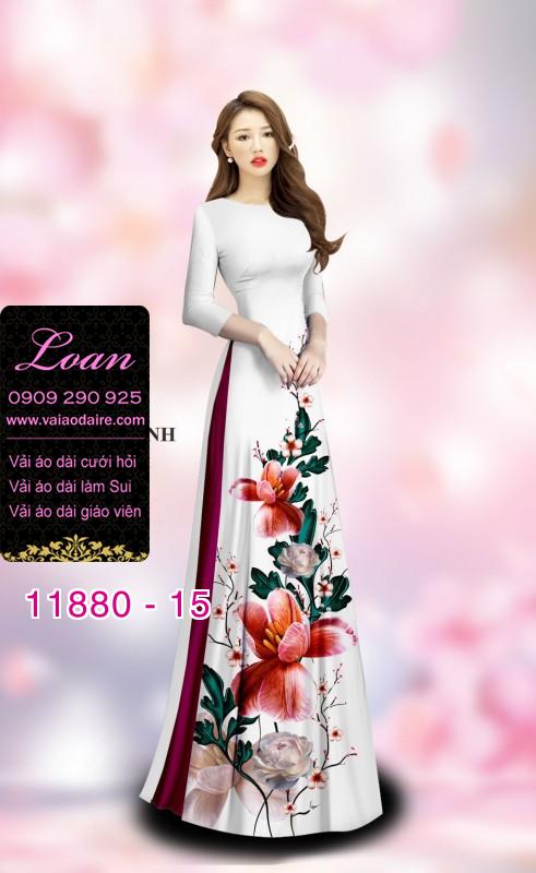 Vải áo dài hoa in 3D