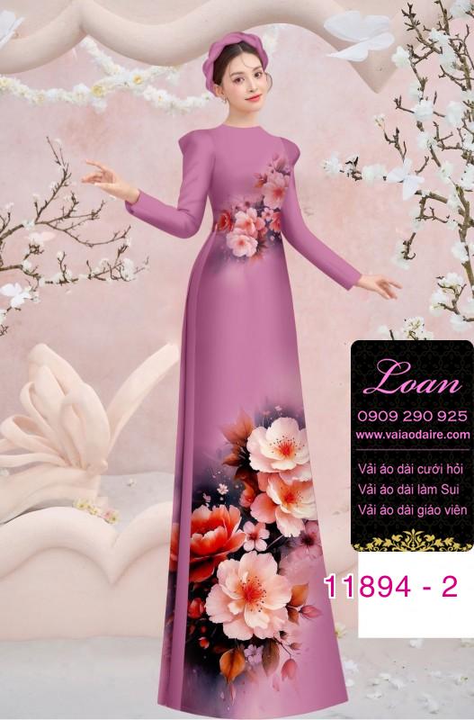 Vải áo dài hoa in 3D