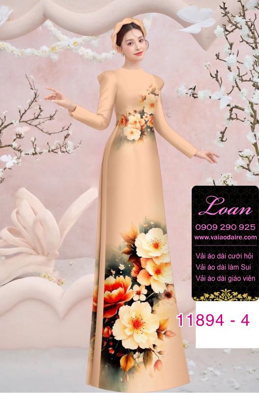 Vải áo dài hoa in 3D