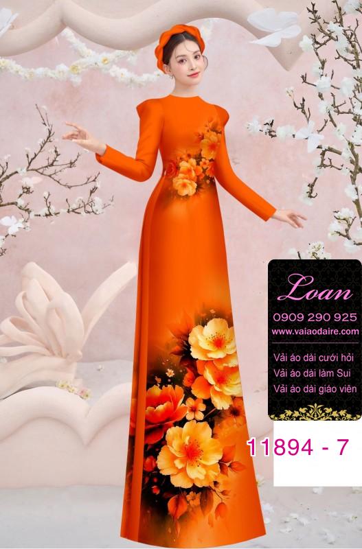 Vải áo dài hoa in 3D