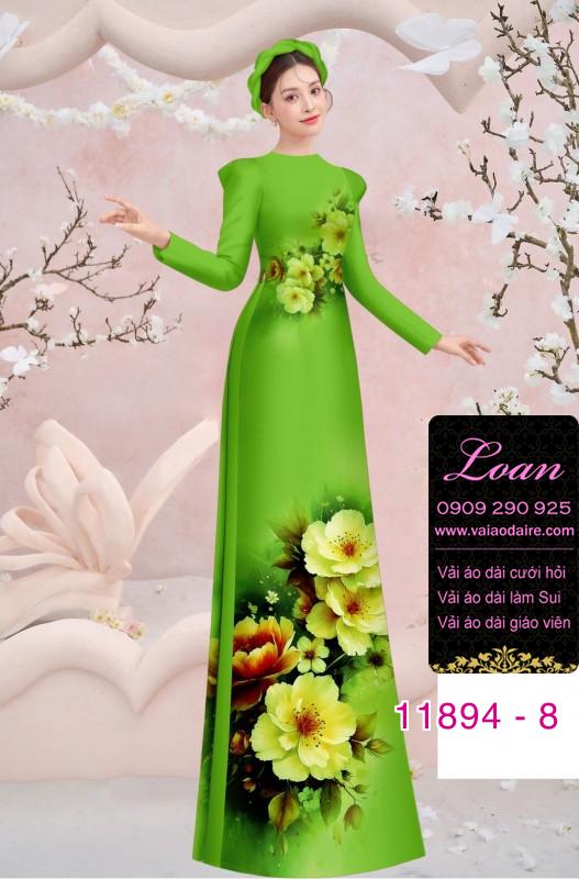 Vải áo dài hoa in 3D