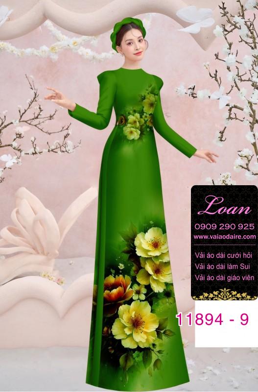Vải áo dài hoa in 3D