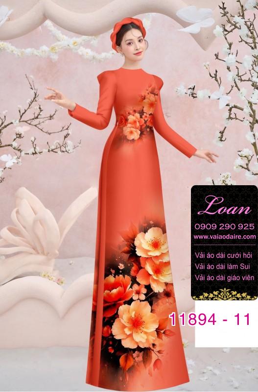 Vải áo dài hoa in 3D