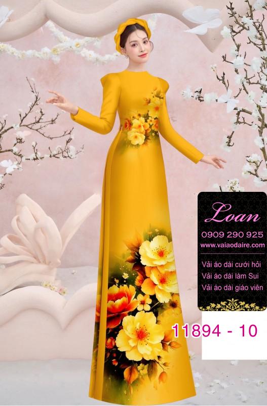 Vải áo dài hoa in 3D