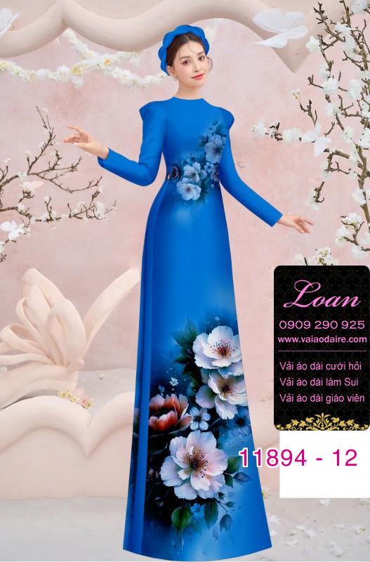 Vải áo dài hoa in 3D