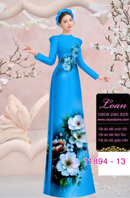 Vải áo dài hoa in 3D